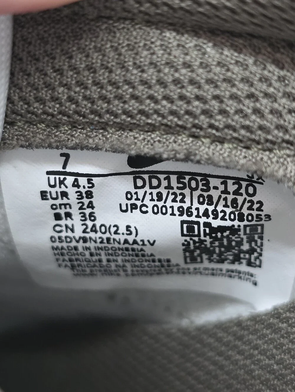 Nike Womens Dunk Low White And Medium Olive Sneakers Shoes DD1503-120 Size 7
